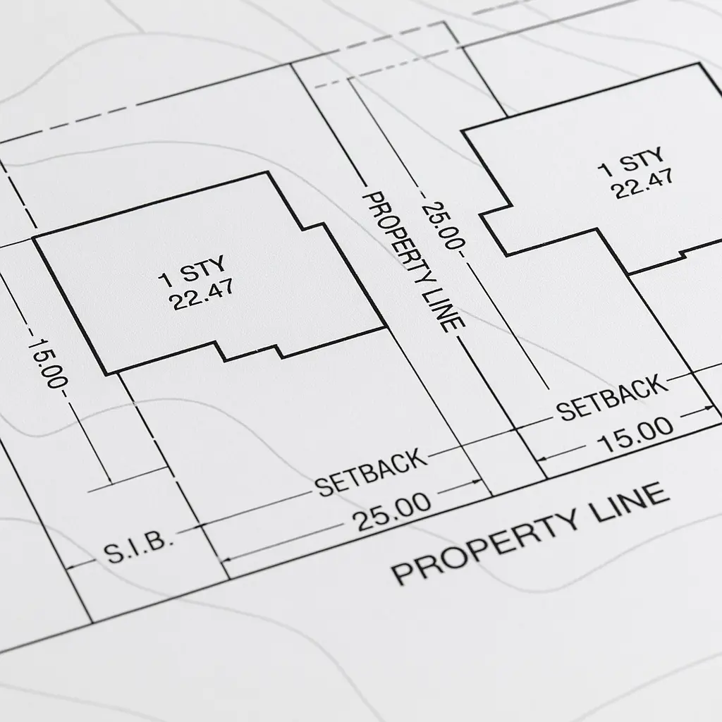 Architectural site plan setbacks