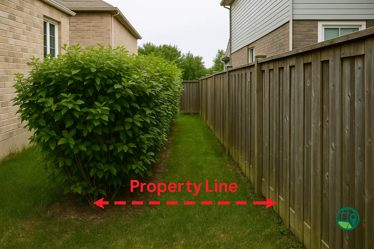 Backyard property boundary