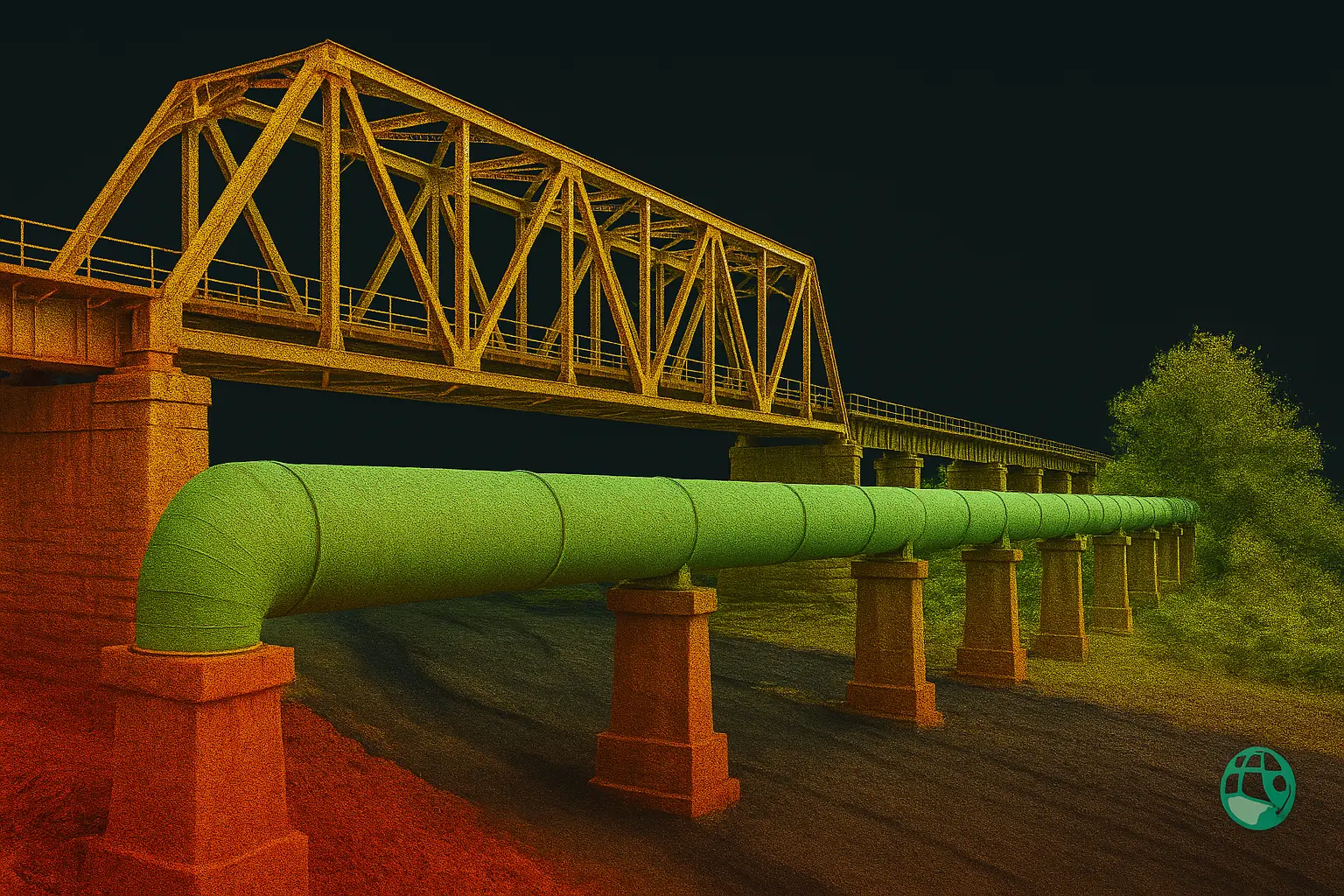 Industrial bridge and pipeline point cloud