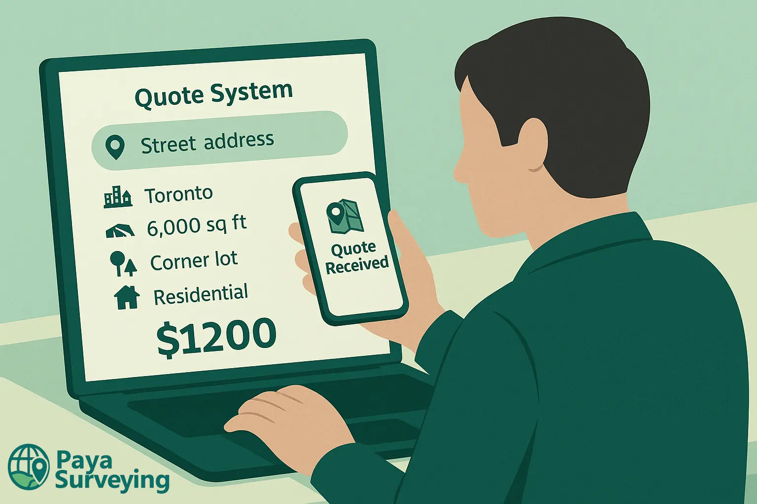 Obtaining a property survey quote online