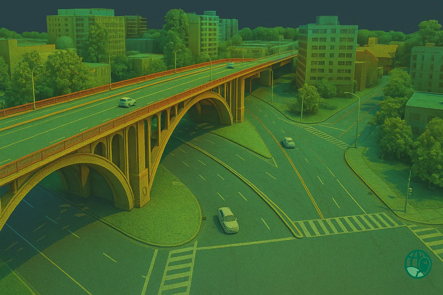 Urban bridge scene point cloud mapping