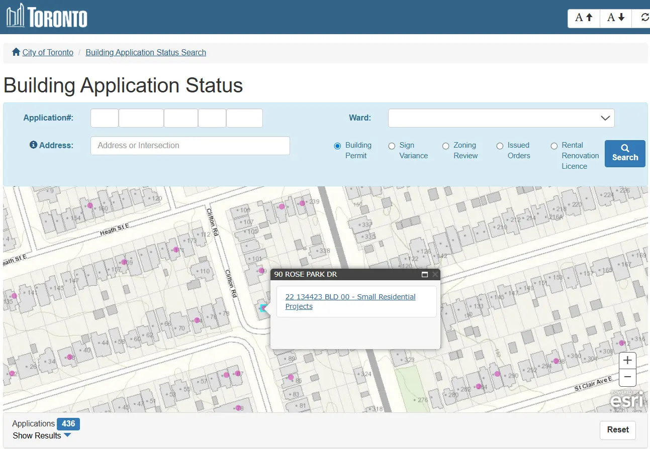 Building permit information Toronto
