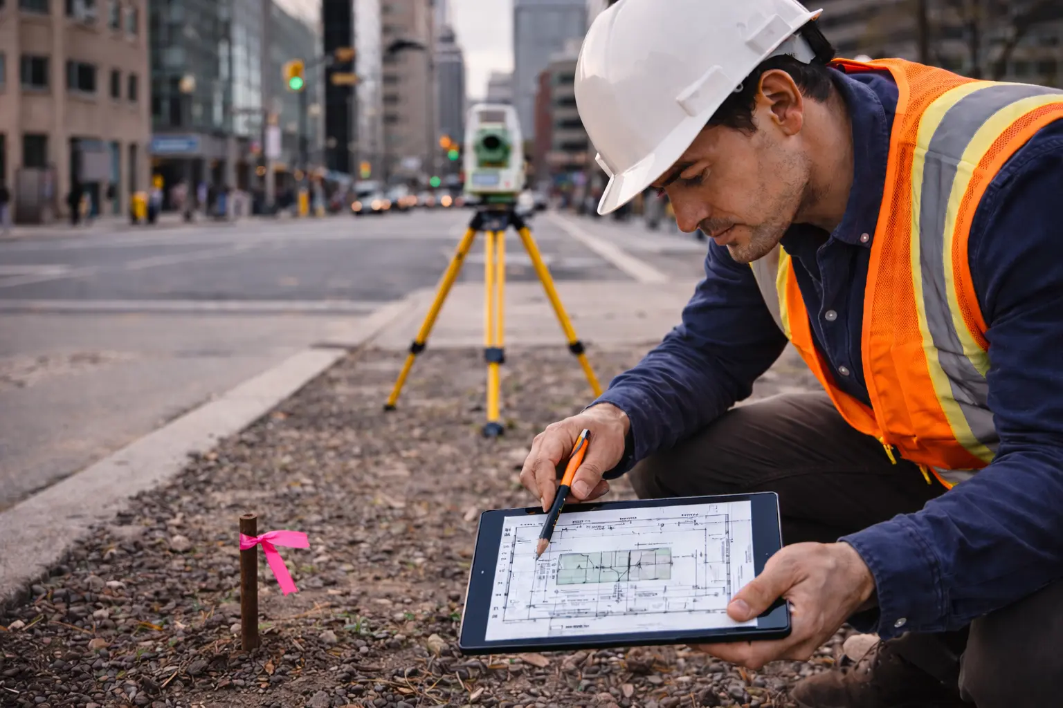 How a licensed land surveyor determines the boundary