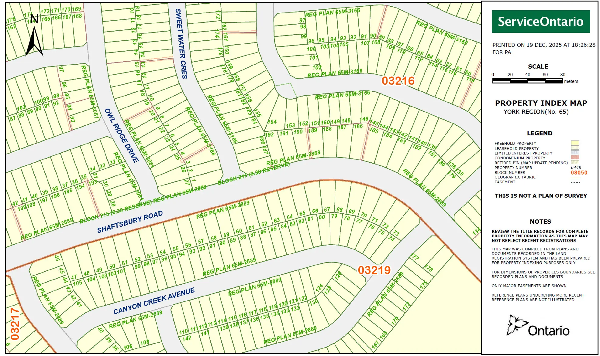 Survey plans and notes information request Toronto