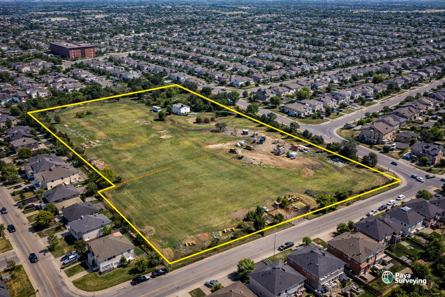 Property boundary in a suburban residential area in Toronto