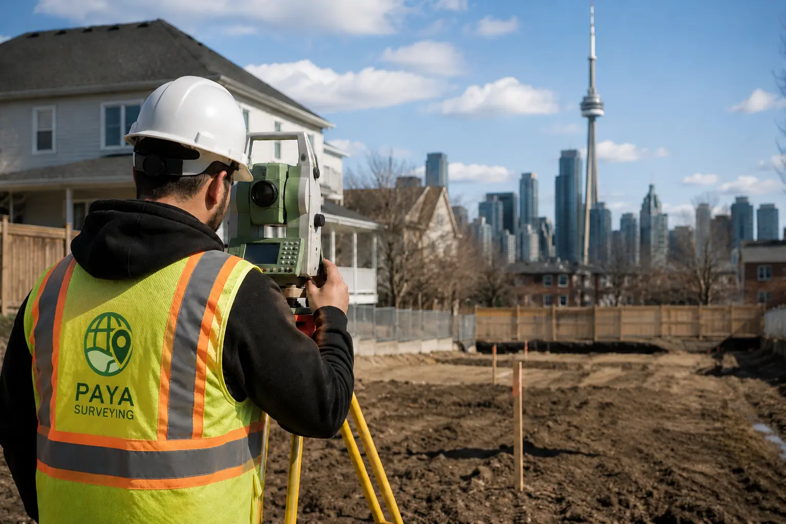 Surveying in an urban construction site